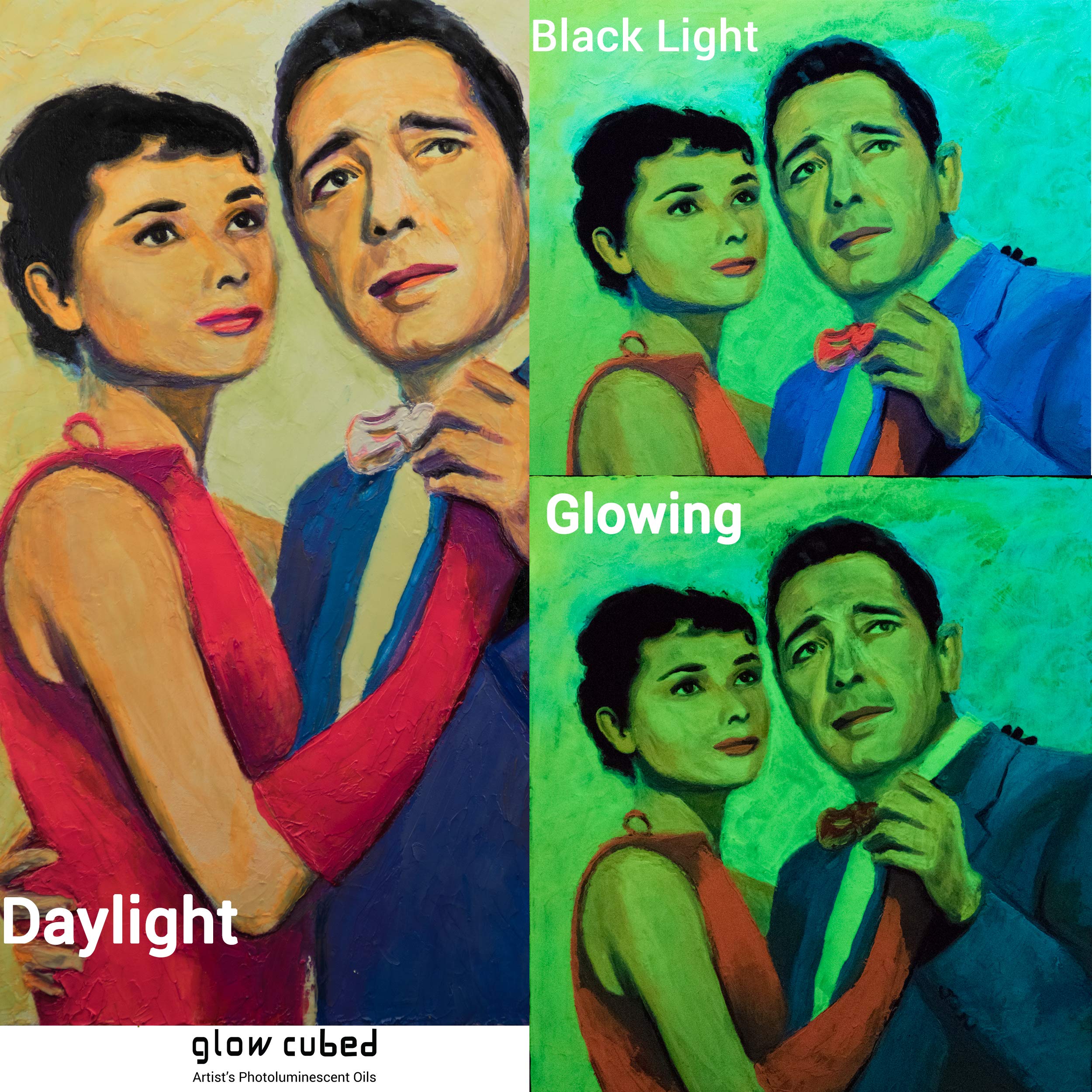 Glow in The Dark Professional Oil Paint - Luminescent Phosphorescent Self-Luminous Artist Paint (White Orange, 22 ml) for Night Painting, DIY Crafts, and Home Decor