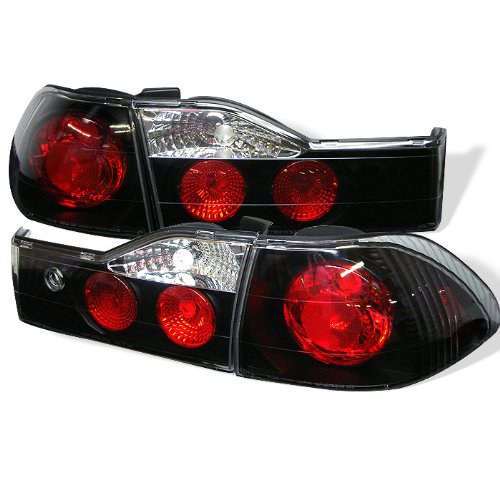 High-Quality Aftermarket Taillights for 2001-2002 Honda Accord 4 Door - Black & Clear Euro Style LED Tail Lamps - Enhances Visibility & Style for Night Driving and Car Customization