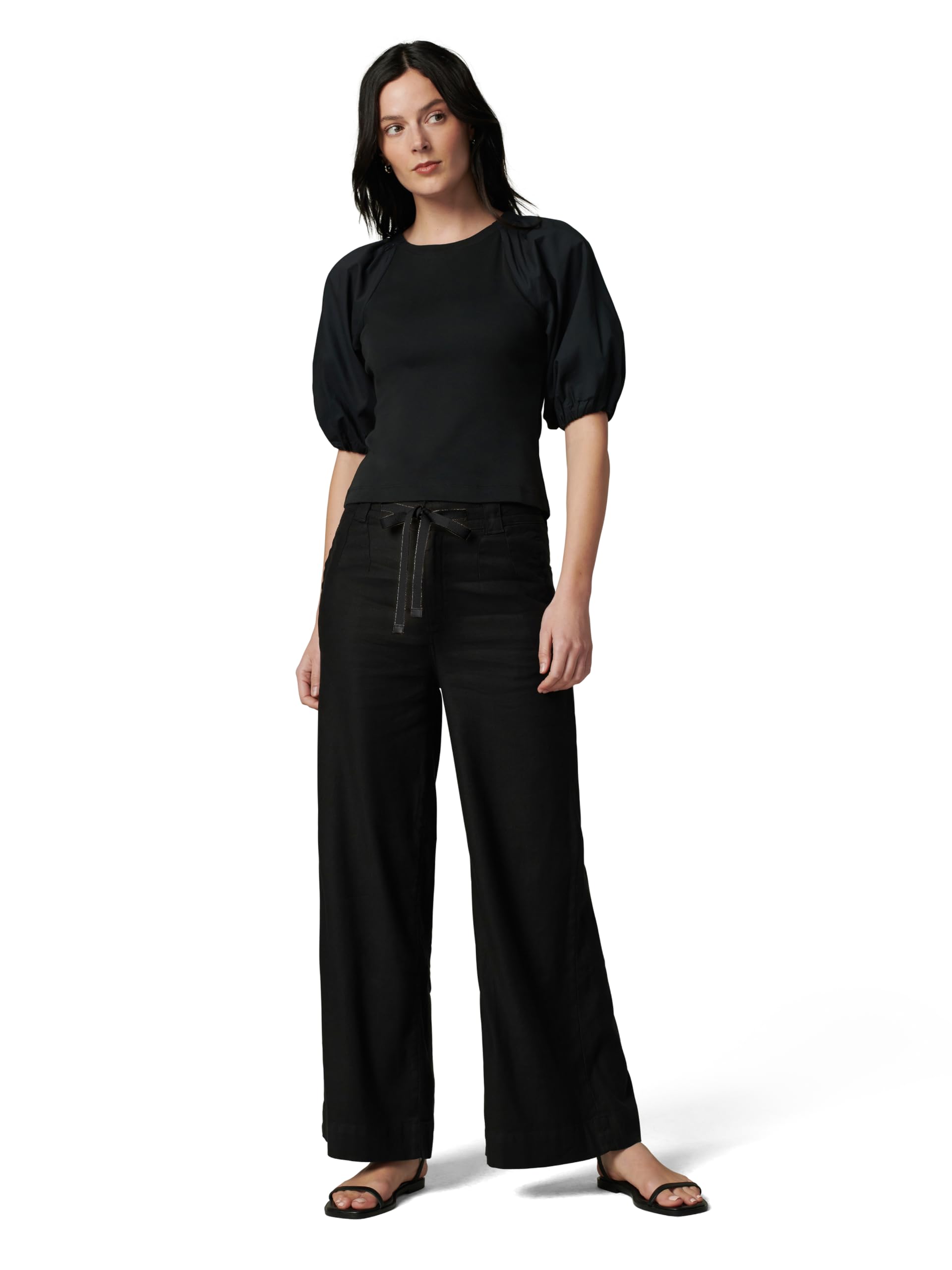 Joe's Women's The Addison Wide Leg Pants - High Waisted Linen Trousers for Summer, Office & Casual Wear - Comfortable Stretch Fabric for Work, Travel & Everyday Outfits