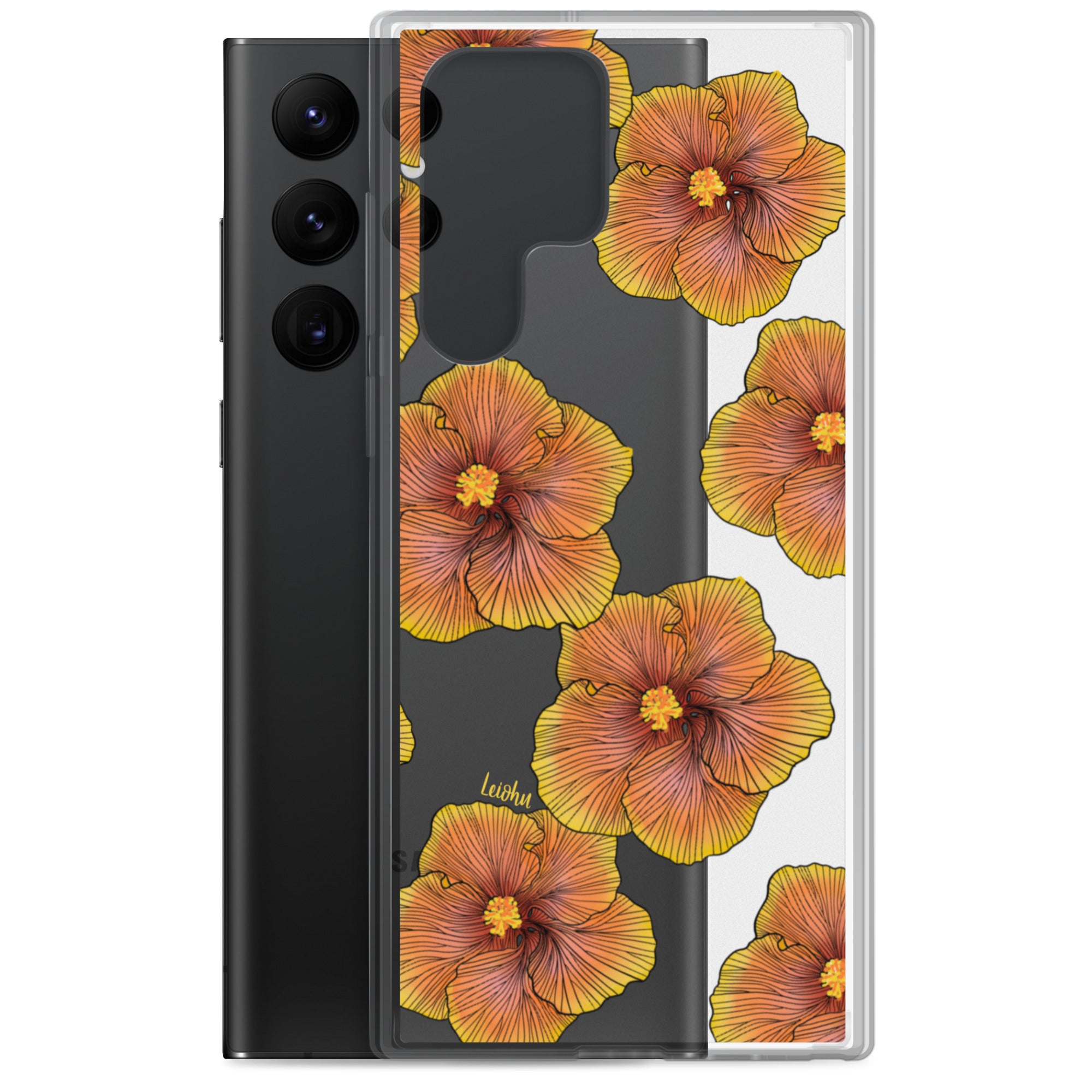 Sunrise Hibiscus Clear Phone Case for Samsung Galaxy - Slim Protective Cover for Everyday Use & Style