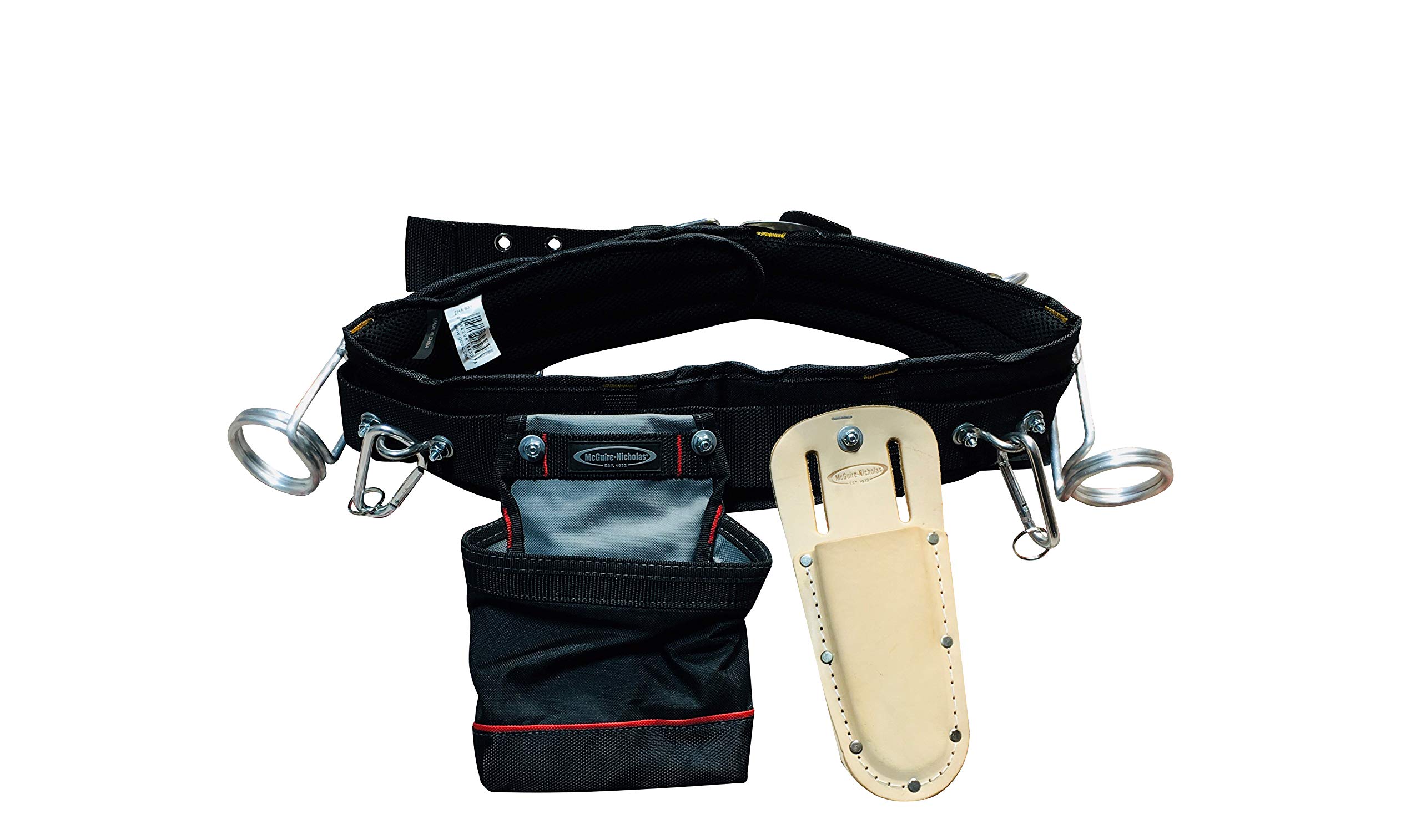 Heavy Duty Scaffold Tool Belt for Carpenters - Adjustable Construction Belt with 3 Holders & Nail Bag - Secure Hammer, Ratchet & Pliers - Ideal for Roofing, Framing & Scaffolding Work