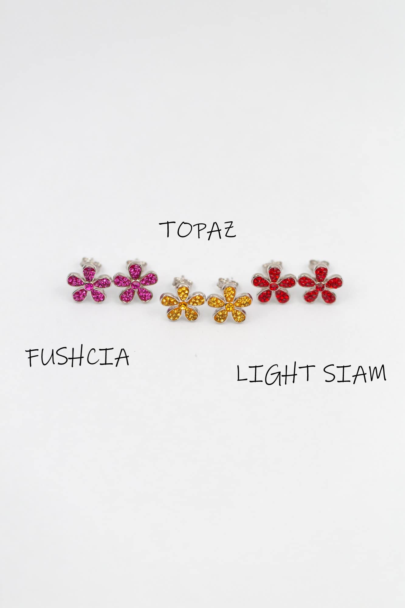 Crystal Silver Five-Petal Flower Stud Earrings with Elegant Jewelry Gift Box - Perfect for Mother's Day, Anniversary & Special Occasions - Elegant Everyday Wear & Party Jewelry