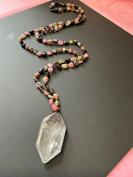 Vibrant Tourmaline Crystal Necklace for Women - Elegant Gemstone Jewelry for Everyday Wear & Special Occasions