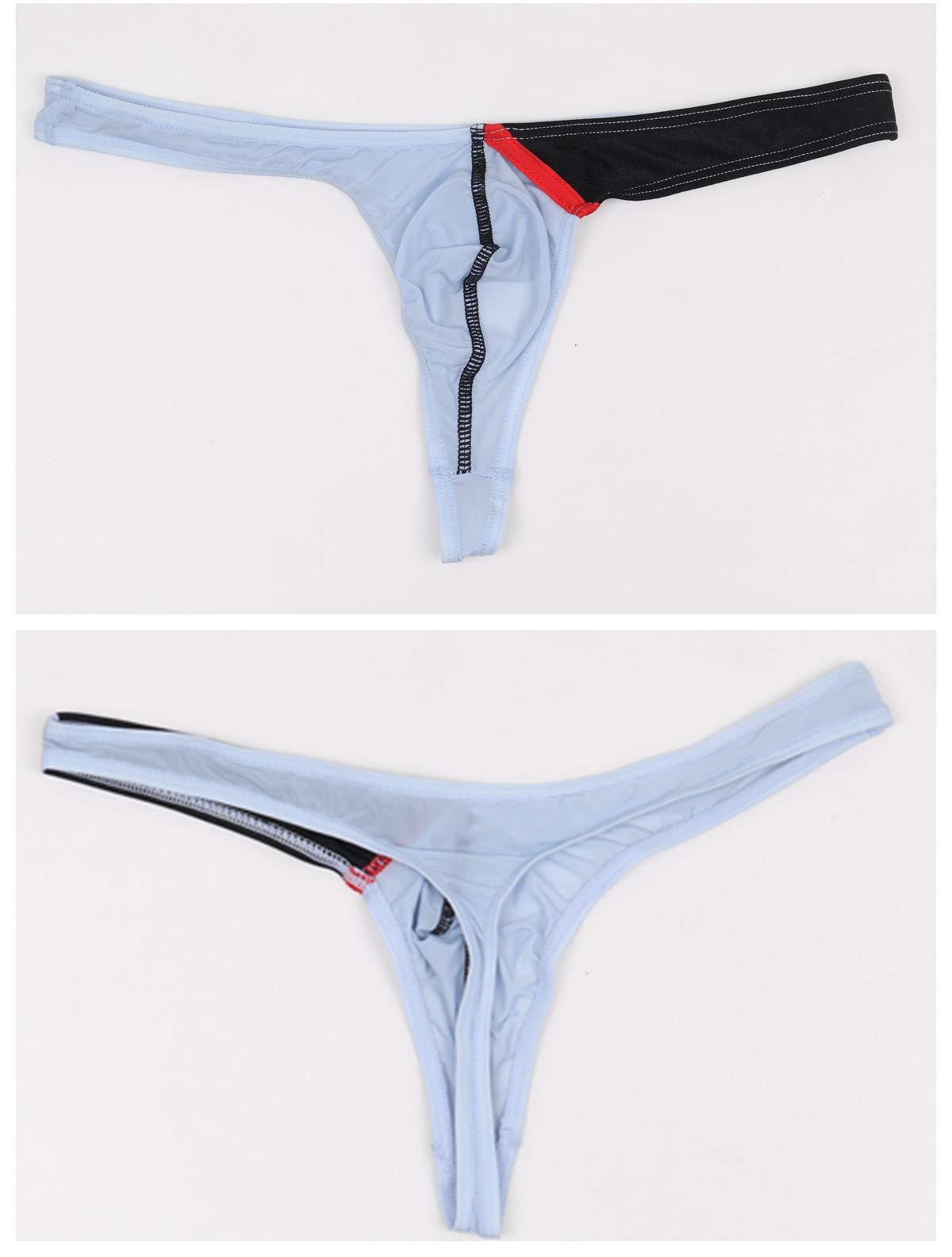 Men's Ice Silk Thong Bikini Low Rise Soft Briefs Underwear - Comfortable & Breathable for Summer, Beach, Swimming & Daily Wear