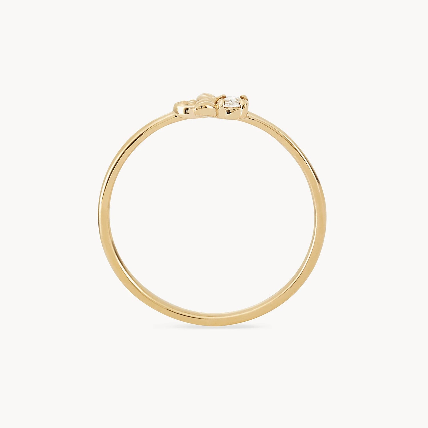 14K Yellow Gold Honey Bee Ring with White Diamonds - Elegant Jewelry for Women, Perfect for Weddings, Anniversaries & Everyday Wear