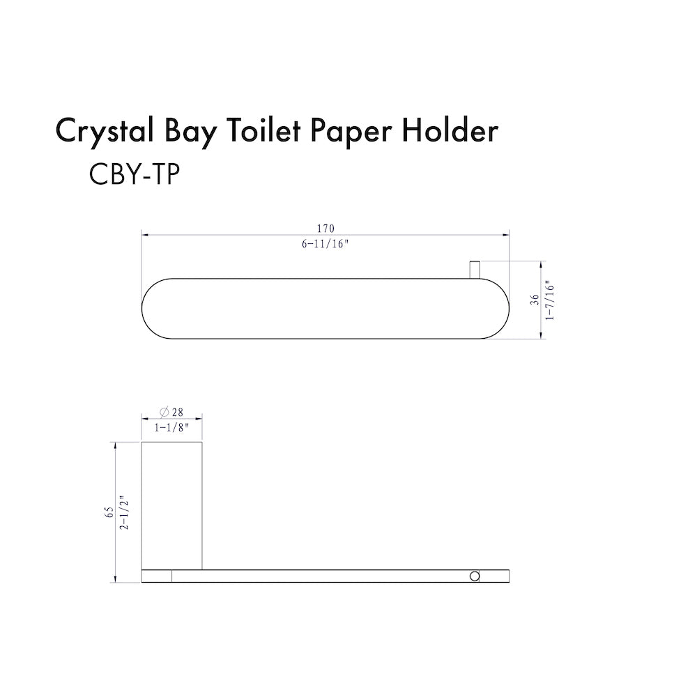ZLINE Crystal Bay Toilet Paper Holder - Polished Gold Bathroom Accessory for Modern Homes | Durable & Stylish TP Holder for Bathroom, Powder Room & Guest Bath Decor