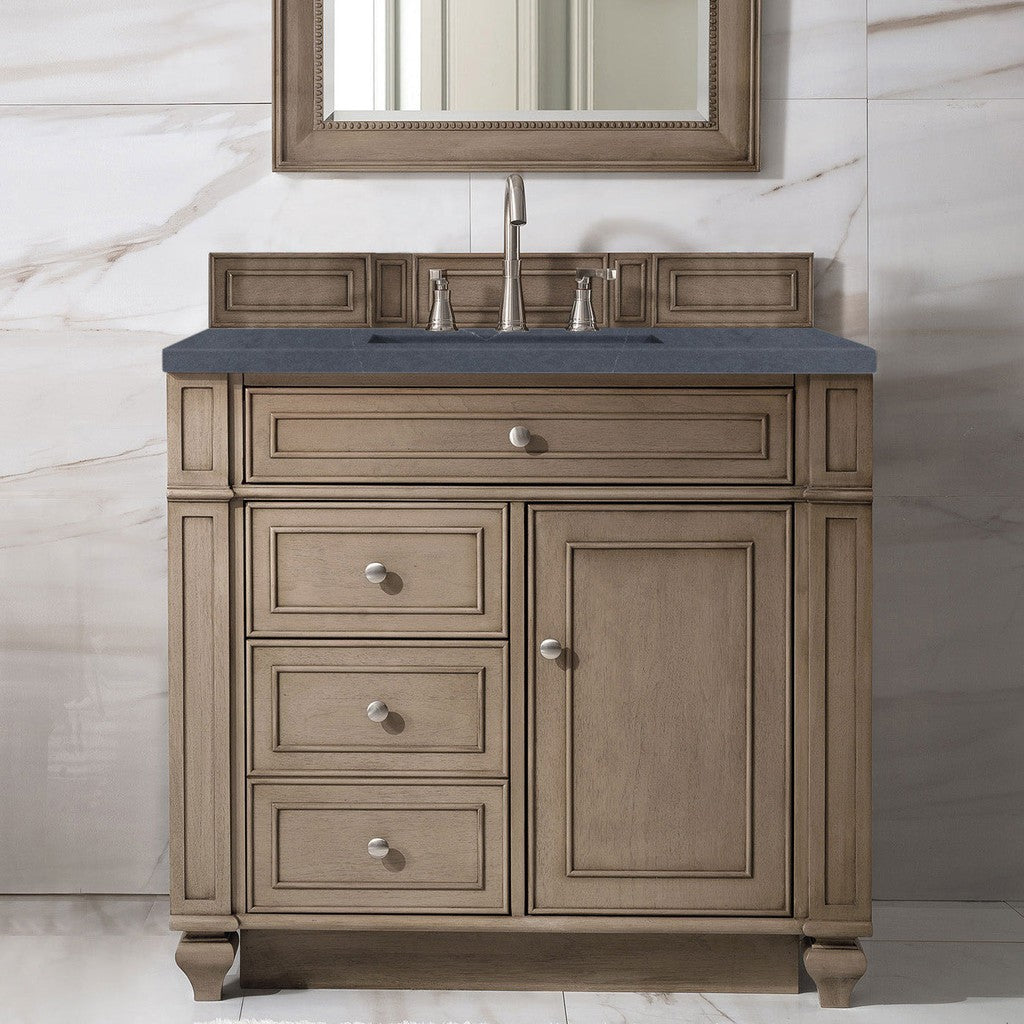 James Martin Vanities Bristol Collection 36 Inch Single Bathroom Vanity in Whitewashed Walnut with Countertop Options - Perfect for Modern Bathroom Renovations and Home Upgrades