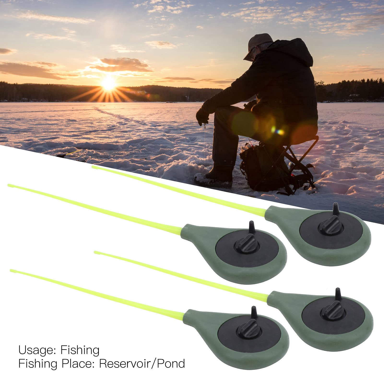 VGEBY Portable Ice Fishing Rod Set with Extra Rod Tips - Winter Fishing Gear for Ice Anglers - Perfect for Ice Fishing, Camping, and Outdoor Adventures