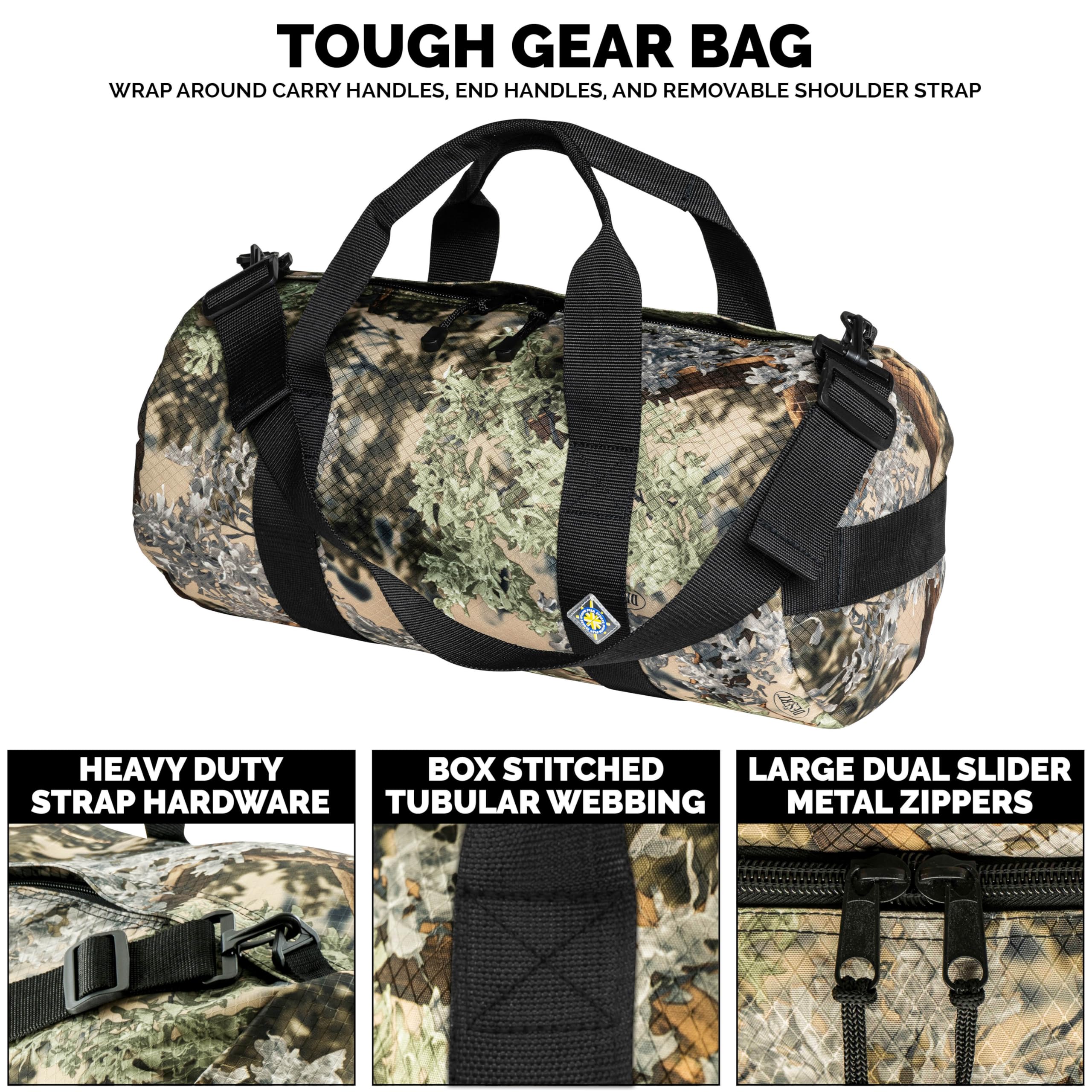 North Star Sports Large Duffle Bag - Heavy Duty Waterproof Gym & Travel Bag | Foldable Tactical Gear Storage | Perfect for Workout, Military Equipment & Airplane Carry-On Luggage