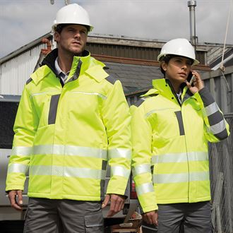 High Visibility Softshell Jacket - Result Dynamic Windproof & Waterproof Reflective Running Jacket for Men & Women - Perfect for Cycling, Jogging, and Outdoor Safety
