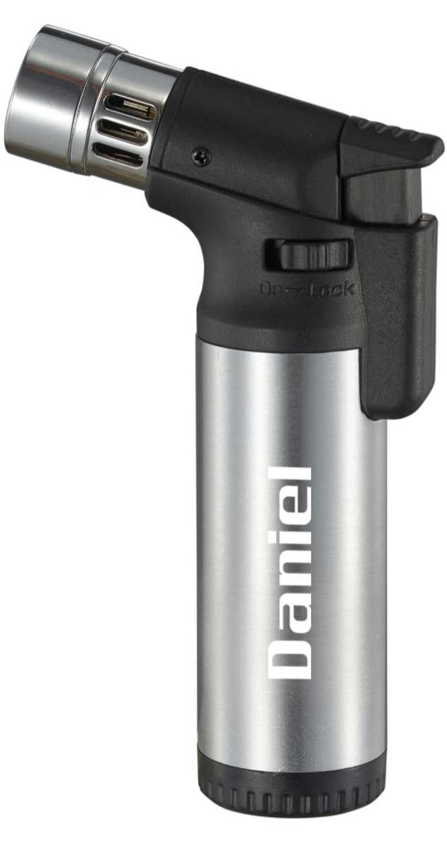 Premium Ares Quad Torch Cigar Lighter - Silver Finish | Windproof Butane Lighter for Cigars, Cigarettes & Outdoor Use | Perfect for Smoking, Camping & BBQ Accessories