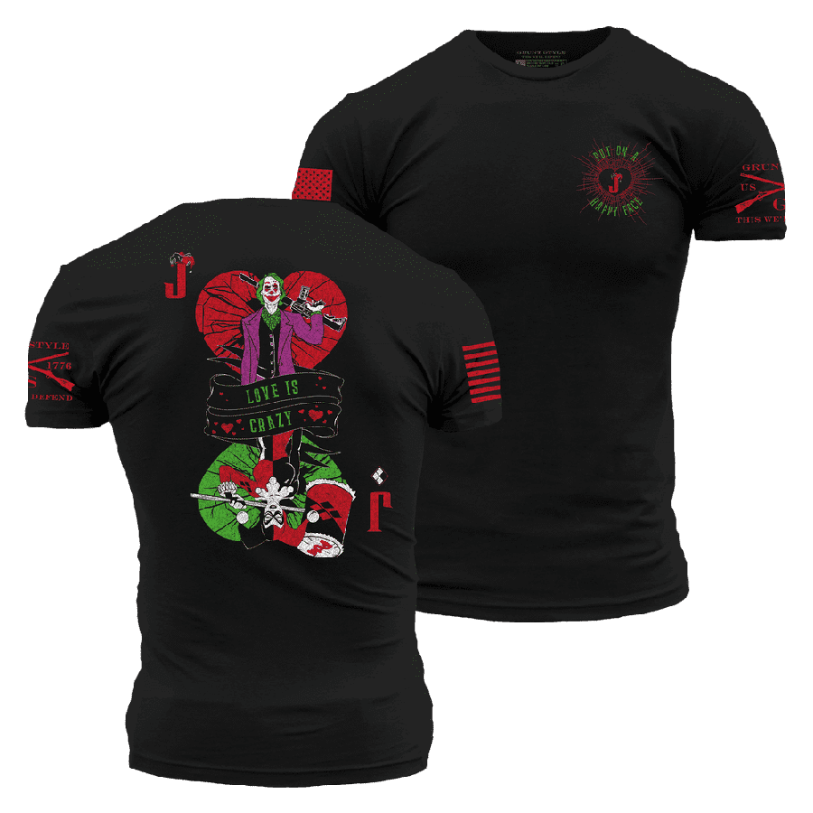 Love Is Crazy T-Shirt for Men & Women - Black Cotton Graphic Tee - Perfect for Casual Wear, Date Nights & Gifts