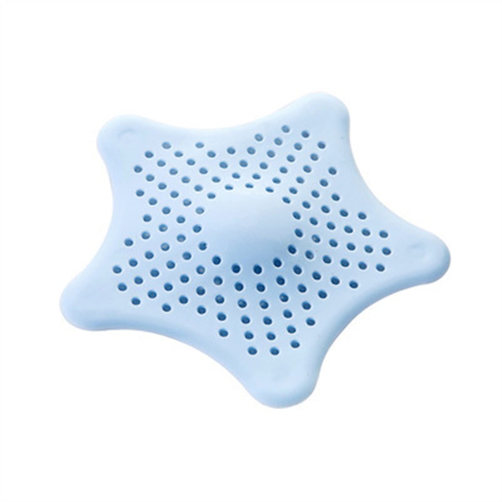 Blue Silicone Anti-Clog Drain Strainer - Hair Catcher for Sink, Shower & Bathtub - Bathroom & Kitchen Accessories with Strong Suction Cups - Perfect for Homes with Pets & Long Hair