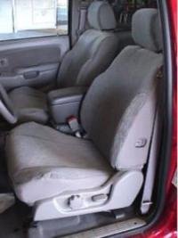Durafit Custom Seat Covers for 1999-2004 Toyota Tacoma Front Low Back Sport Bucket Seats | Black Twill Fabric with Adjustable Headrests & Driver Side Lumbar Support | Perfect for Off-Roading, Work Trucks & Daily Commutes