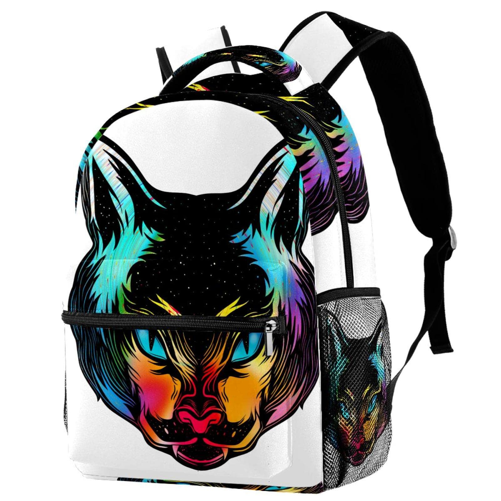 Cute Digital Cat Print School Backpack for Teen Girls - Lightweight Laptop Backpack for School, College, Travel & Daily Use