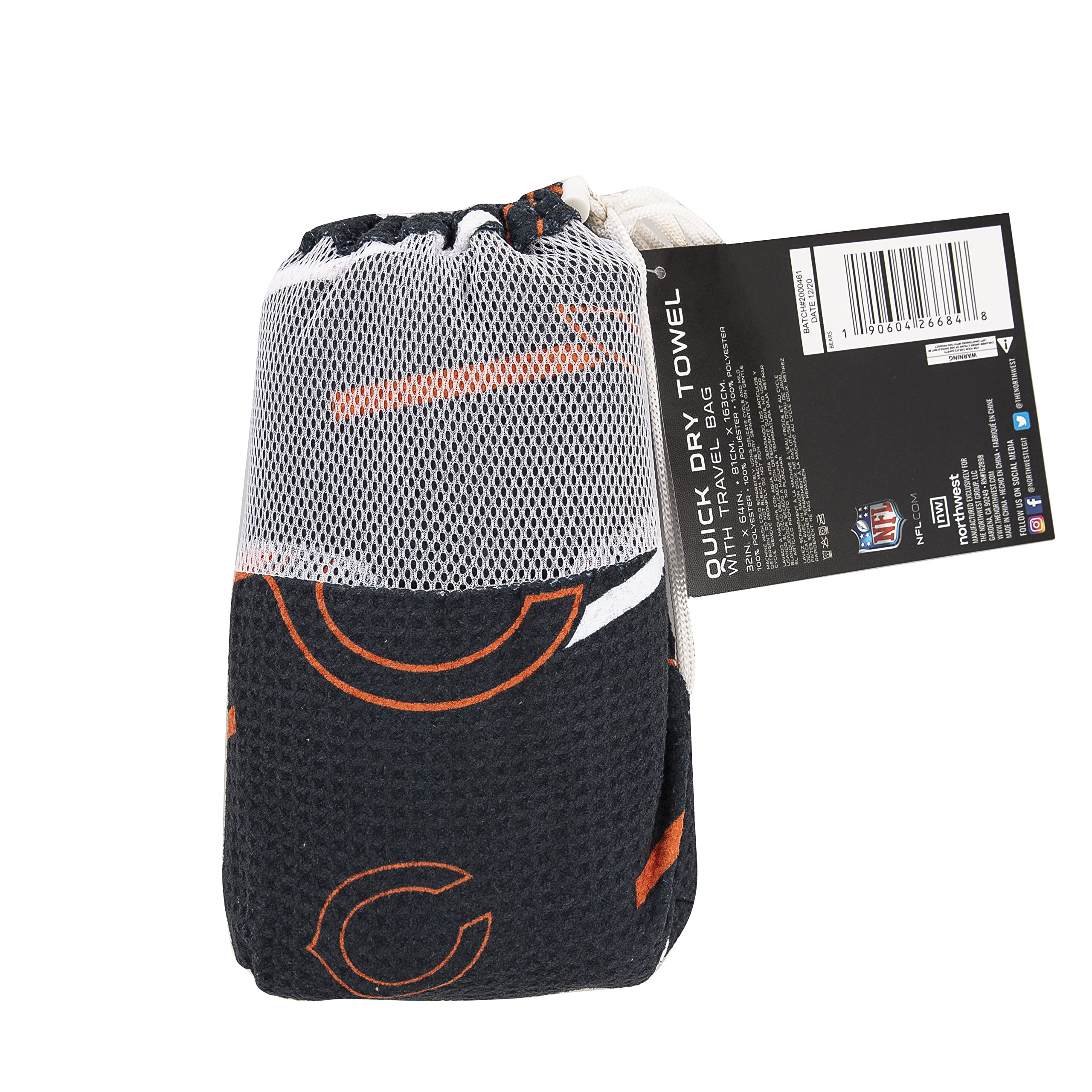 NFL Team Beach Towel & Mesh Bag Set for Adults - Unisex, Soft & Absorbent, Perfect for Pool, Beach, Sports Events & Travel