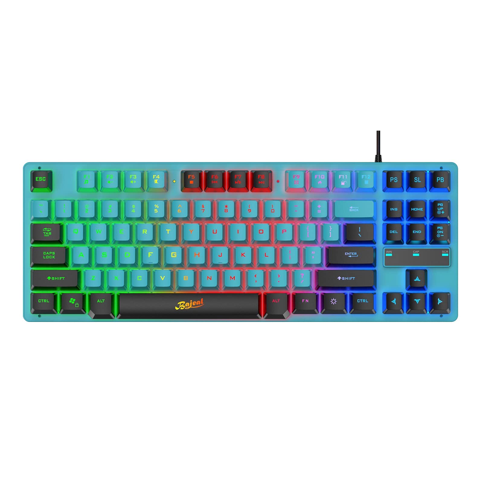 KOCOME 80% RGB Gaming Keyboard - 87 Keys Anti-Ghosting for PC & Laptop - Perfect for Esports & Office Work