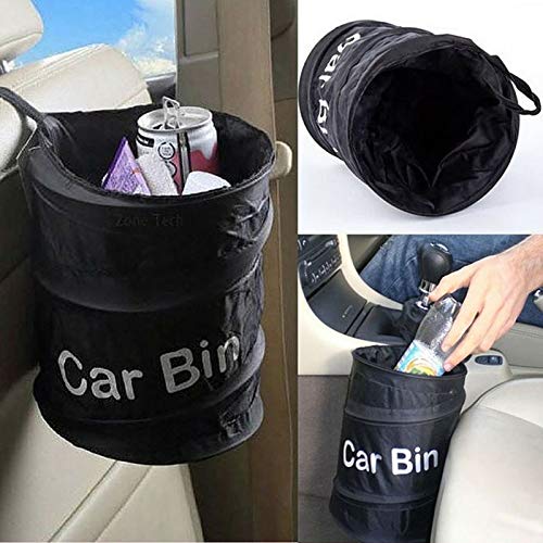 Foldable Hanging Car Trash Can - Auto Waste Bin with Lid for Vehicle, Home & Office - Perfect for Food Waste, Recycling & Household Cleaning Accessories - Ideal for Road Trips, Commuting & Organized Spaces