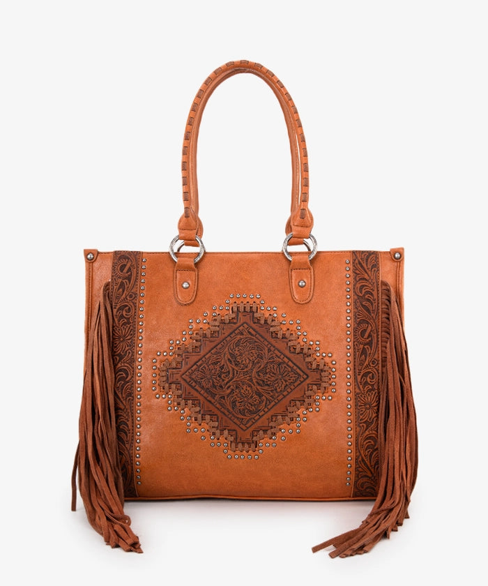 Montana West Hand-Painted Concealed Carry Tote Bag for Women - Stylish & Functional Purse with Hidden Gun Compartment - Perfect for Everyday Use, Travel & Personal Safety