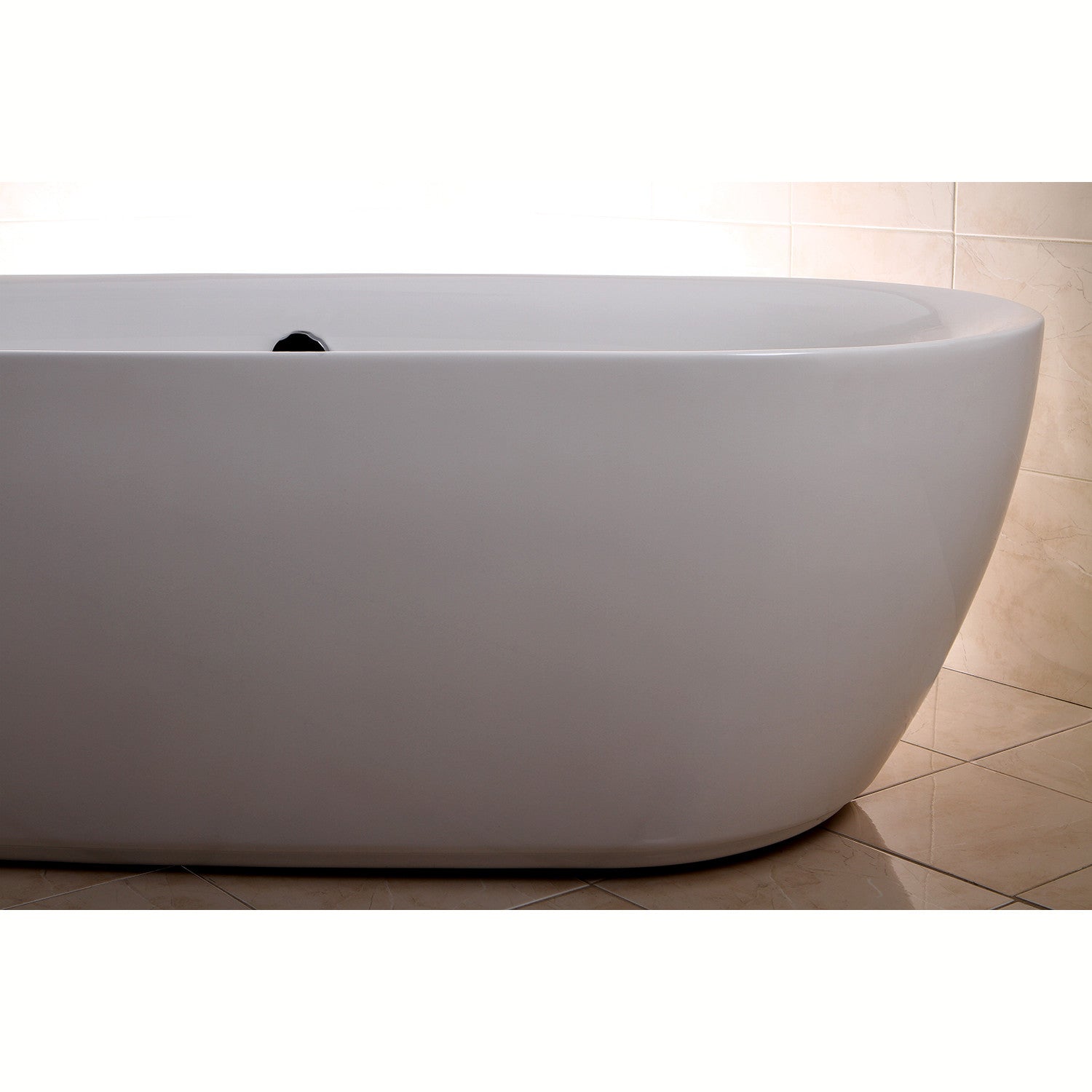 Aqua Eden 71-Inch Acrylic Oval Freestanding Bathtub - Double Ended Soaking Tub with Drain, Glossy White Finish - Perfect for Luxury Bathrooms & Spa Retreats