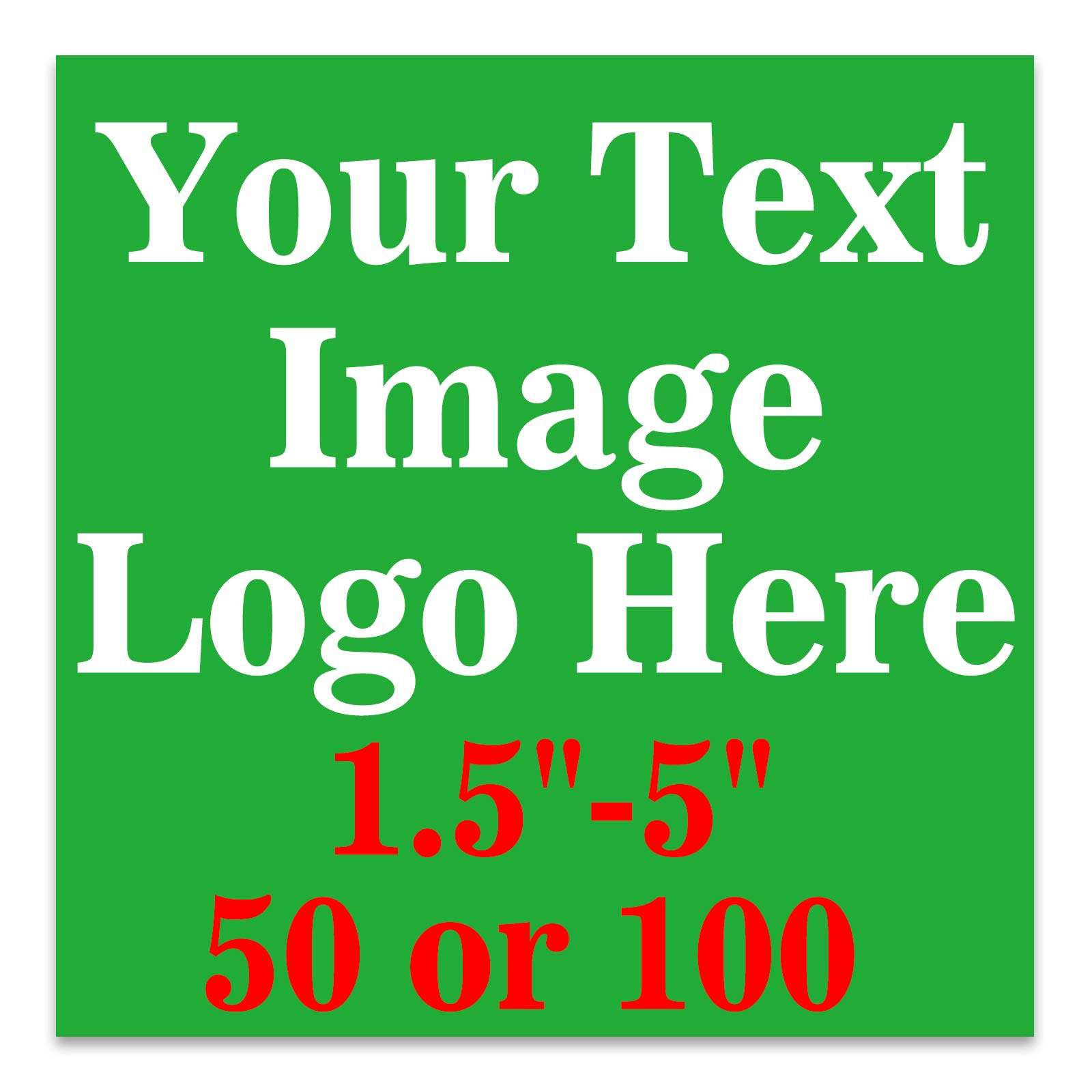 100 Custom Personalized 2x2 Inch Square Stickers - Business Logo, Text & Image Labels - Perfect for Branding, Packaging & Product Tags - Waterproof & Durable for Indoor & Outdoor Use
