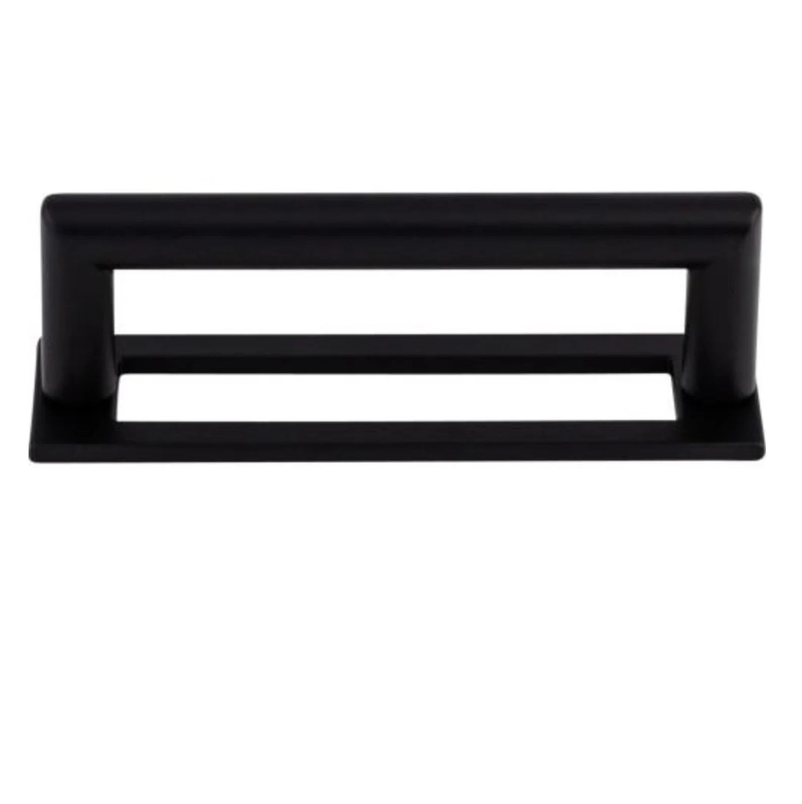 Matte Black Cabinet Drawer Pulls and Knobs with Backplate - Modern Kitchen & Bathroom Hardware for Cabinets, Dressers, Furniture (Set of 10)