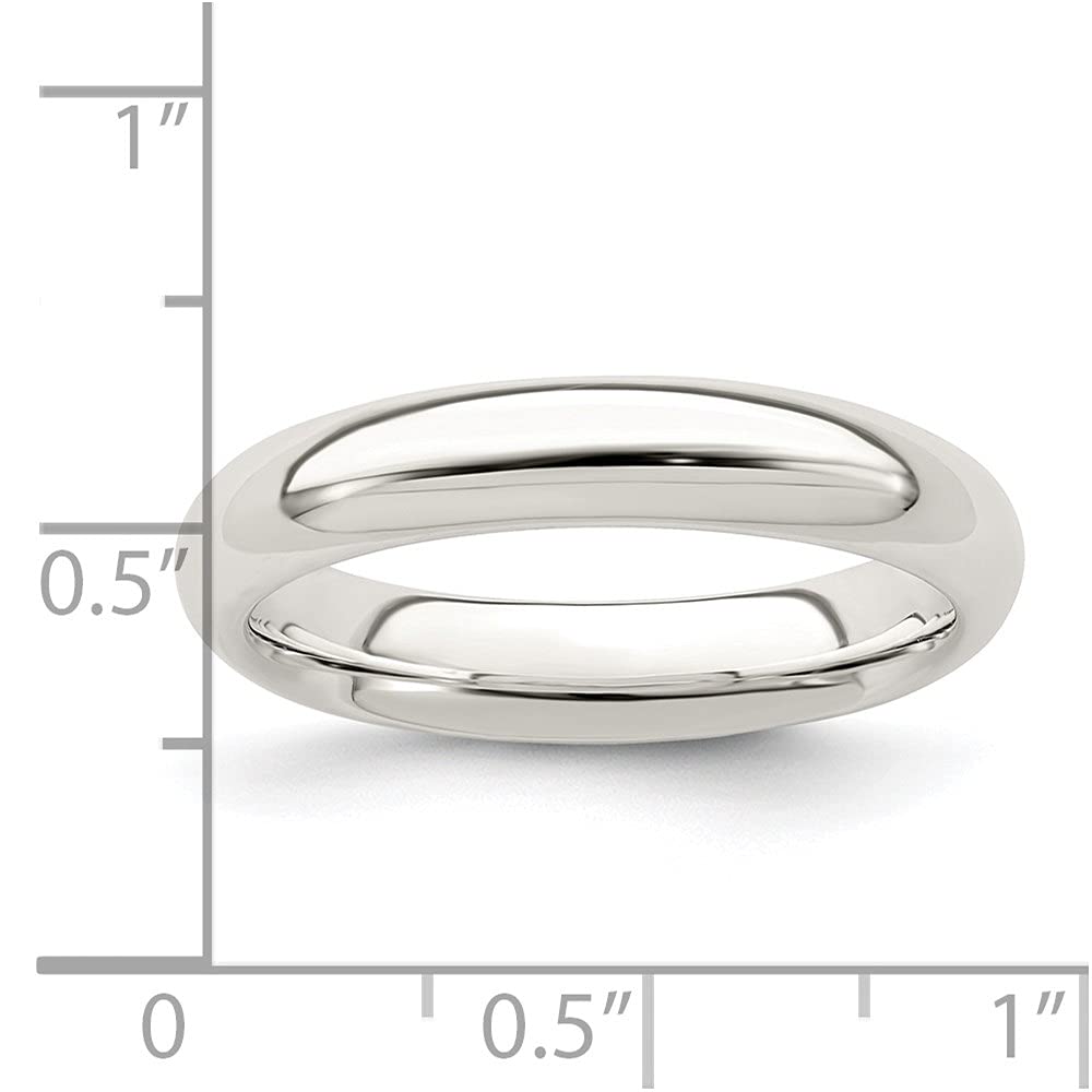 Diamond2Deal 925 Sterling Silver 4mm Wedding Band Ring for Women & Men - Classic Comfort Fit Wedding Ring for Engagement, Anniversary, Promise & Everyday Wear