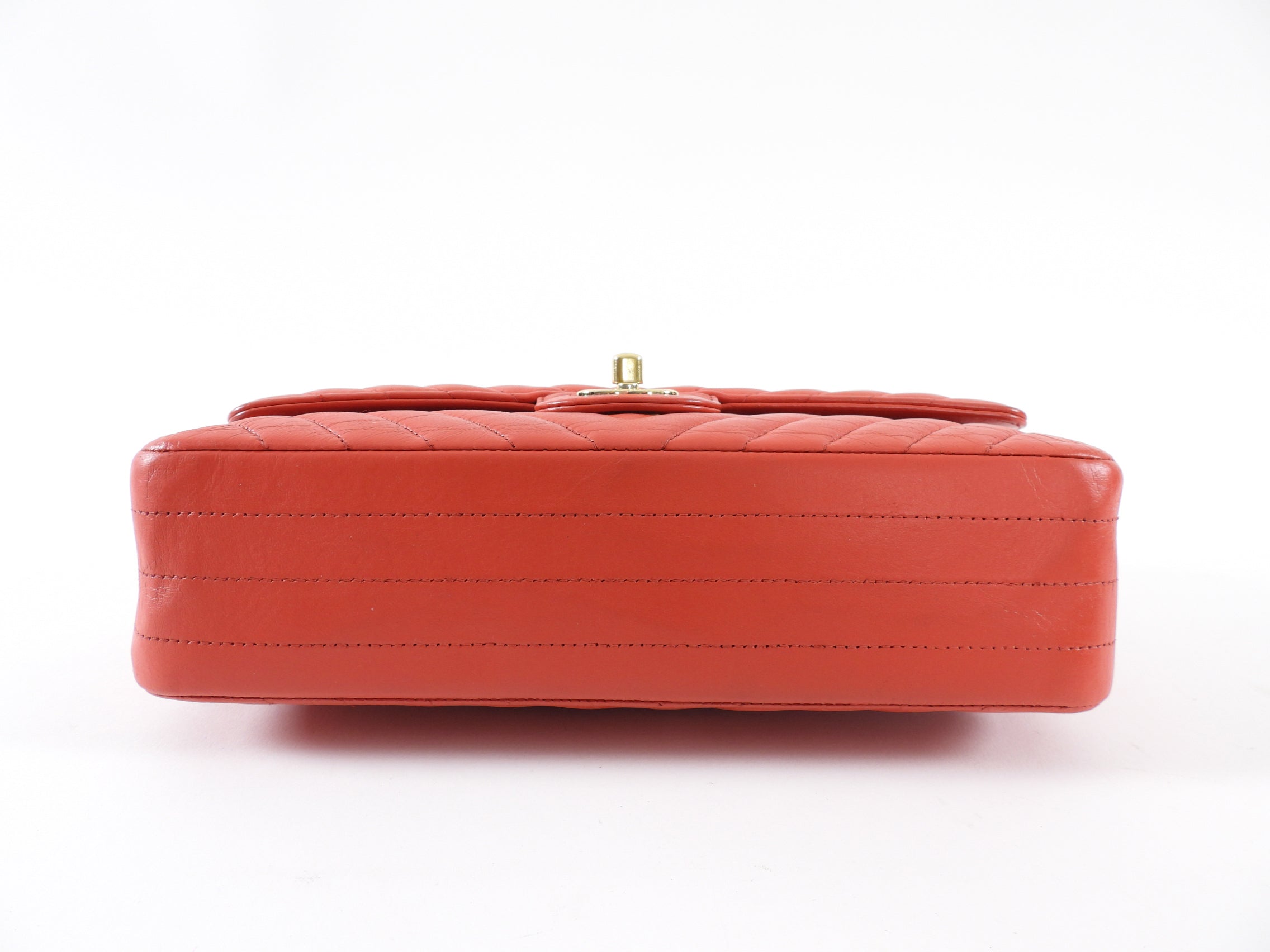 Chanel Red Chevron Quilted Leather Medium Double Classic Flap Bag - Luxury Designer Handbag for Women, Perfect for Parties, Dating & Special Occasions