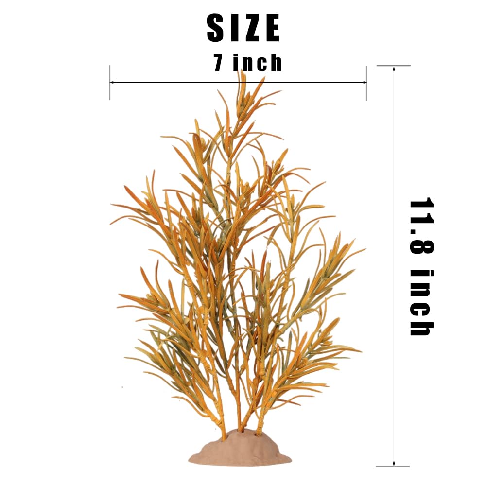 Premium Fake Yellow Rosemary Plants for Reptile Terrariums - Ideal Decor for Ball Python Tanks, Bearded Dragon Cages & Leopard Gecko Habitats | Natural-Looking Artificial Plants for Lizards, Chameleons & Snakes | Perfect for Jungle-Themed Enclosures & Reptile Hideouts