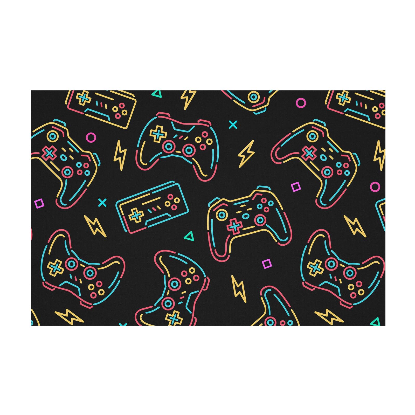 3'x5' Non-Slip Neon Gaming Rug for Boys Room - 3D Printed Gamer Carpet for Bedroom, Living Room & Game Room Decor - Perfect for Esports Setup, Streamer Background & Teen Gaming Space