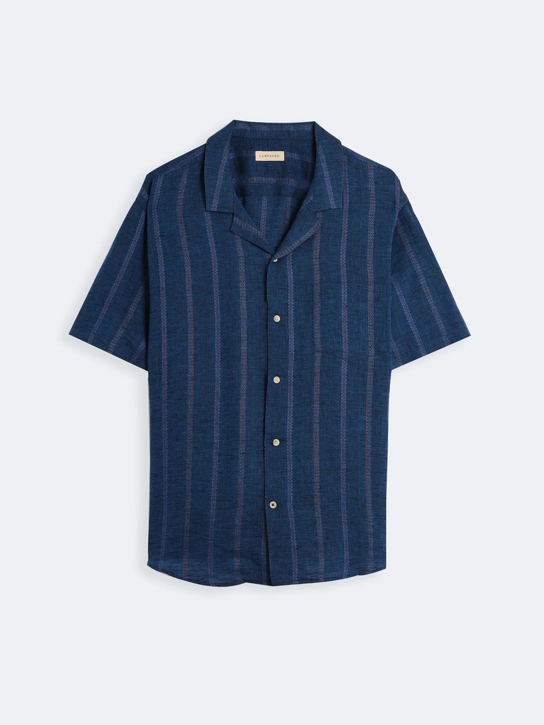 Premium Linen Short Sleeve Shirt for Men - Milano Saphir Collection | Breathable Summer Casual Wear for Beach, Travel & Office