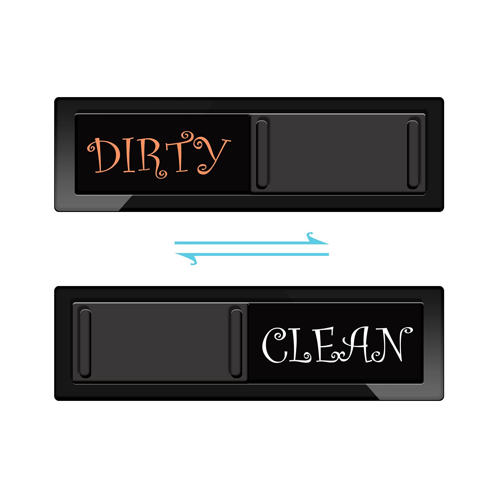 CONMOTO Dishwasher Magnet Clean Dirty Sign - Strong No-Scratch Kitchen Magnets with 2 Double-Sided Stickers - Perfect for Home, Office & RV Dishwashers to Organize Kitchen Workflow