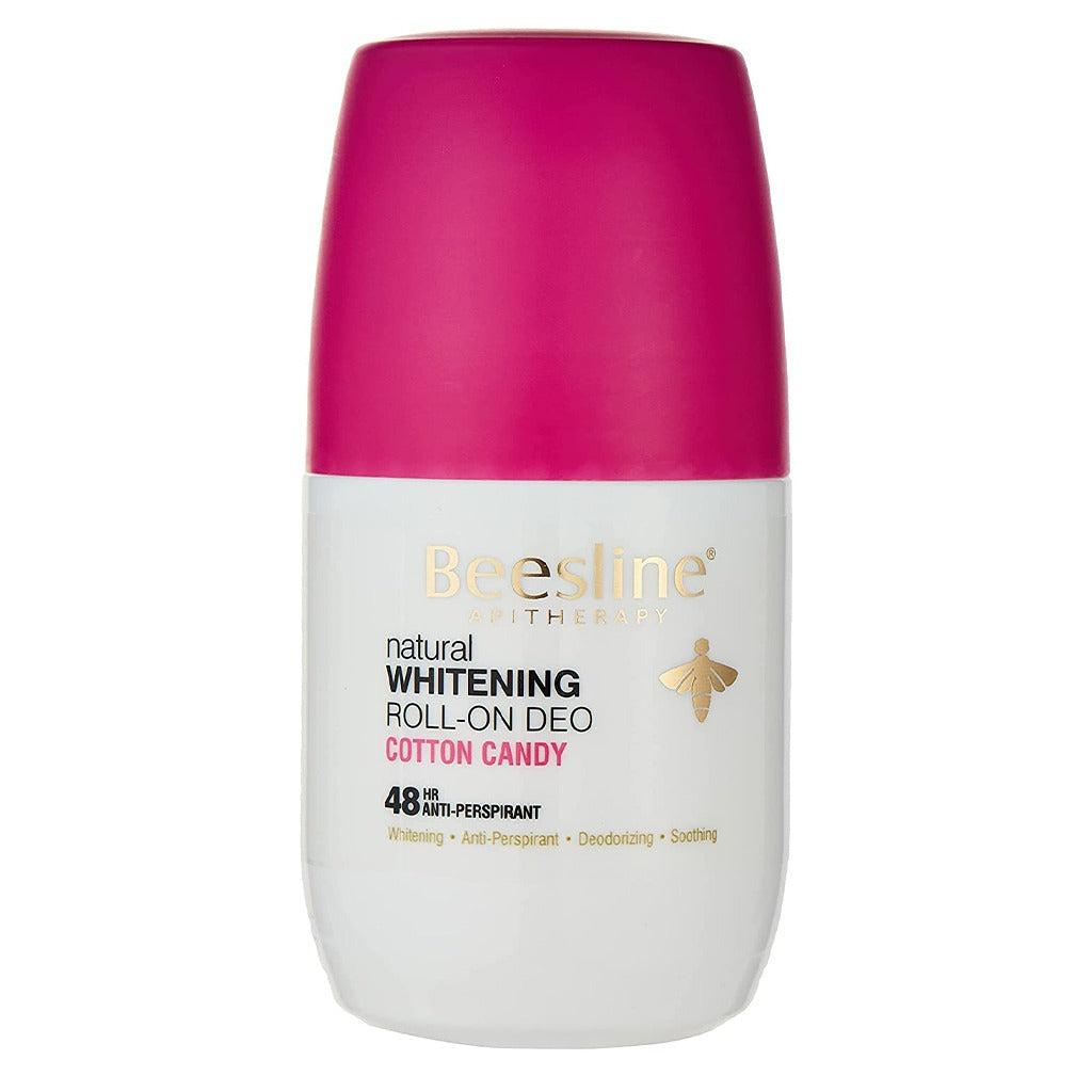 Beesline Apitherapy Whitening Aluminum-Free Deodorant Roll-On - Cotton Candy Scent 50ml | Natural & Gentle for Sensitive Skin | Perfect for Daily Use & Active Lifestyle