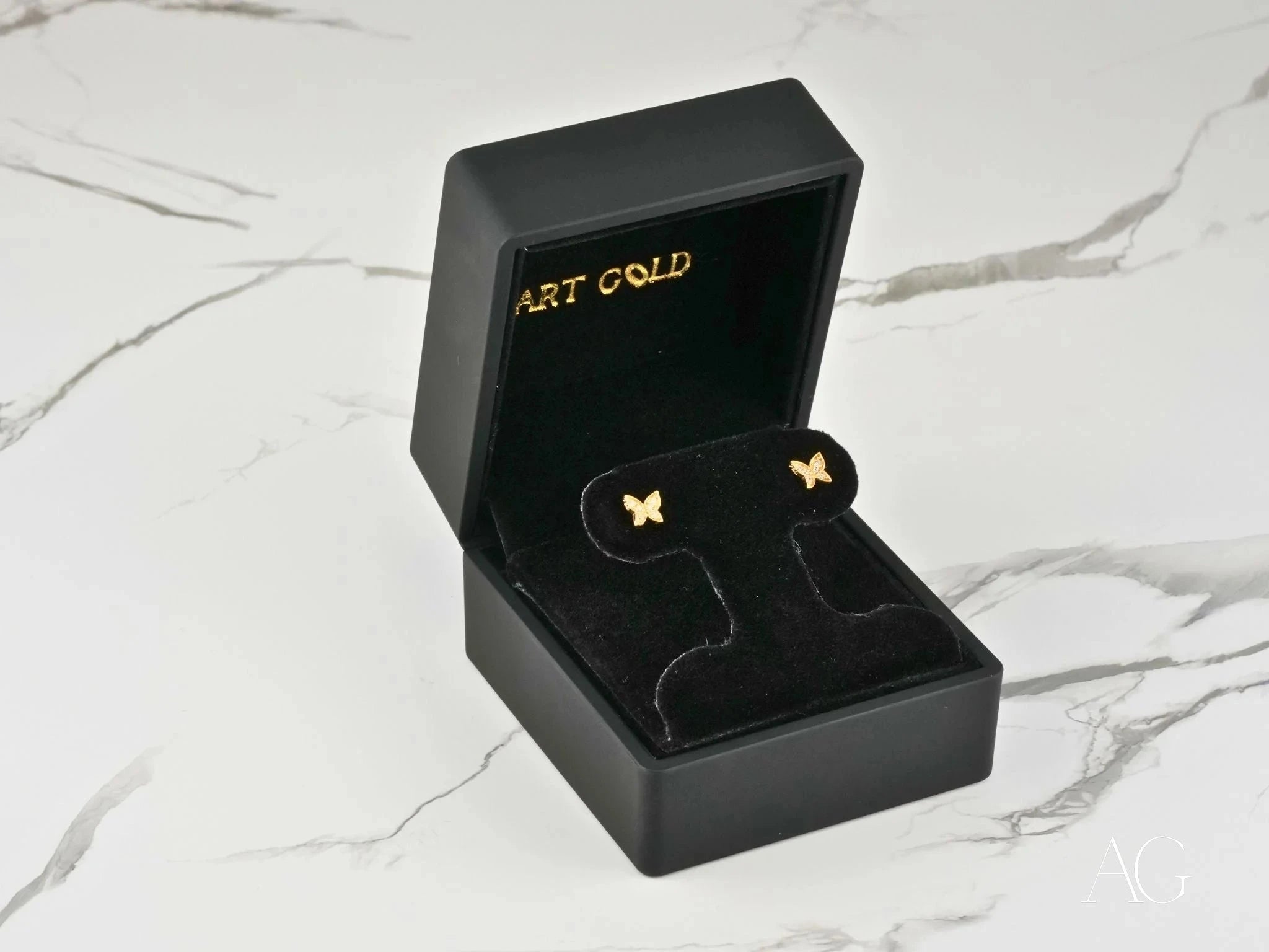 18K Gold CZ Butterfly Earrings for Women - Elegant Cubic Zirconia Stud Earrings - Perfect for Weddings, Parties & Special Occasions