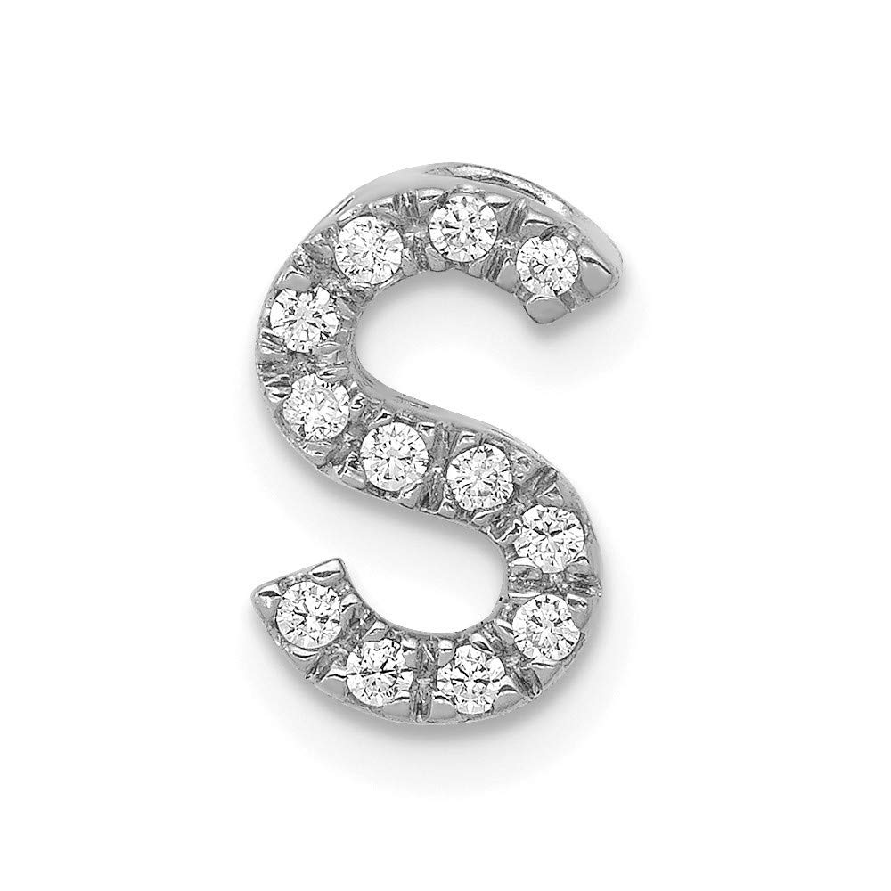 14K White Gold Personalized Diamond Initial Monogram Necklace - Custom Letter Charm Pendant for Women (A-Z) - Elegant Jewelry Gift for Birthday, Anniversary & Special Occasions