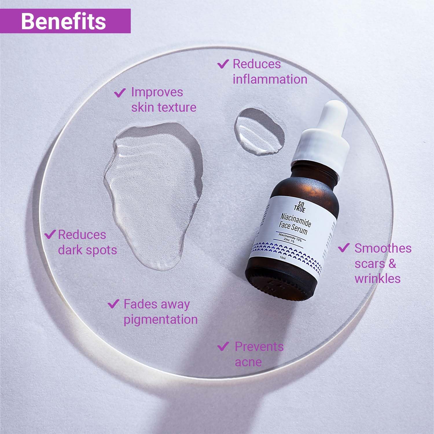 Sotrue 10% Niacinamide Face Serum with Zinc, 15ml - Acne Treatment & Pimple Control for Clear, Brighter Skin | Oil-Free, Non-Comedogenic Formula | Perfect for Daily Skincare Routine & Sensitive Skin Care