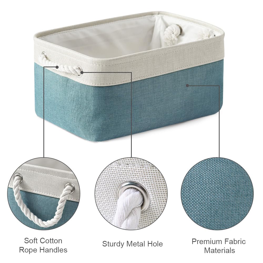 Fabric Storage Bins with Handles - Foldable Organizer for Shelves, Closet & Nursery (3-Pack)