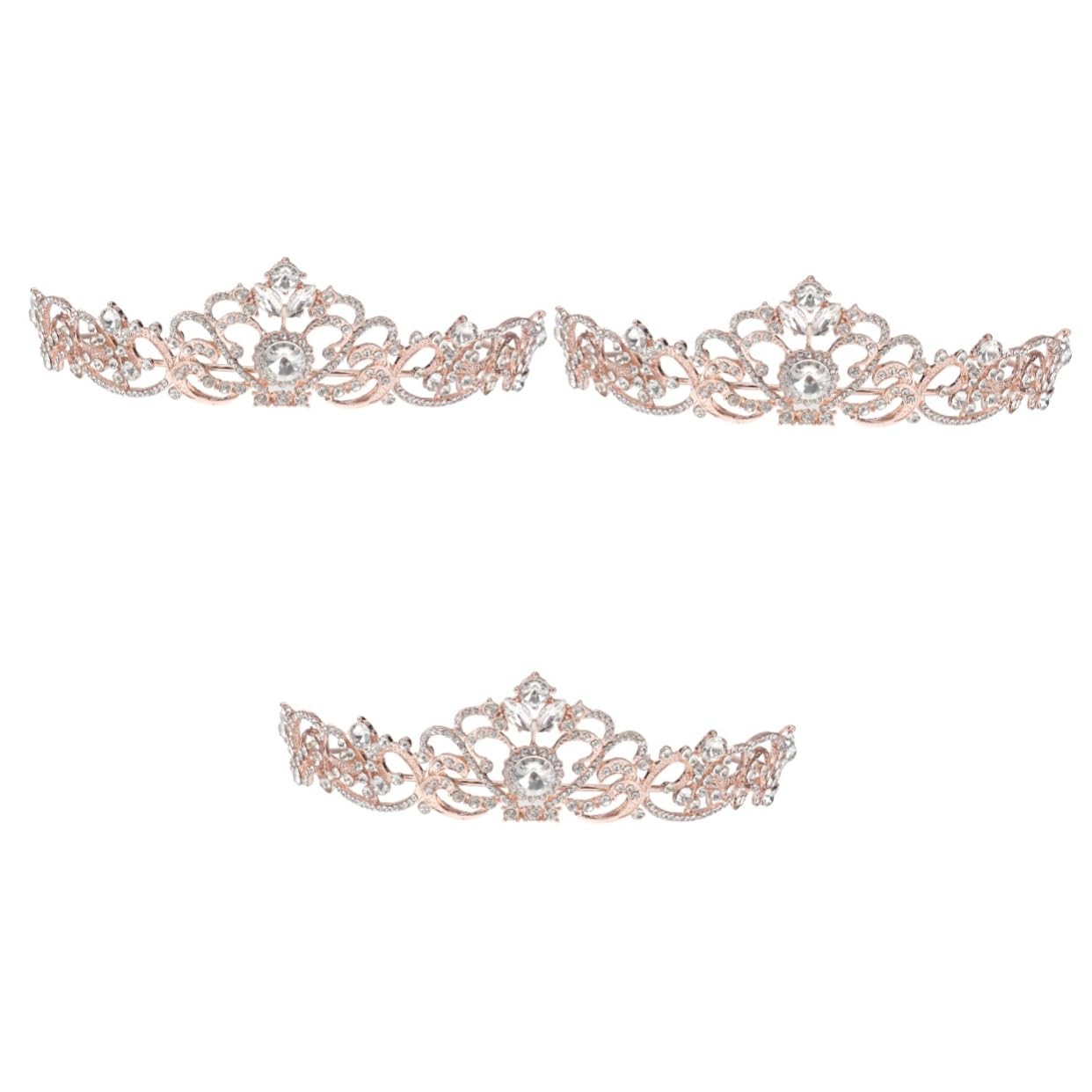Minkissy 3-Piece Women's Wedding Headband Set - Rhinestone Bridal Tiara, Crystal Headpiece & Hair Accessories for Brides, Girls - Perfect for Weddings, Prom, Parties & Special Occasions