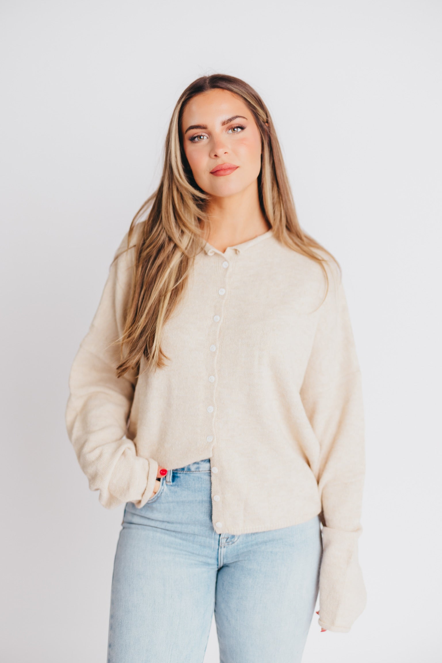 Piper Cardigan in Natural - Soft & Cozy Women's Knit Sweater for Fall & Winter | Perfect for Casual Outfits, Office Wear & Layering