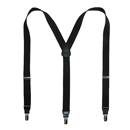 CTM® Men's Big & Tall Elastic Clip-On Suspenders - Premium Solid Color Adjustable Shoulder Straps for Formal Wear & Business Attire