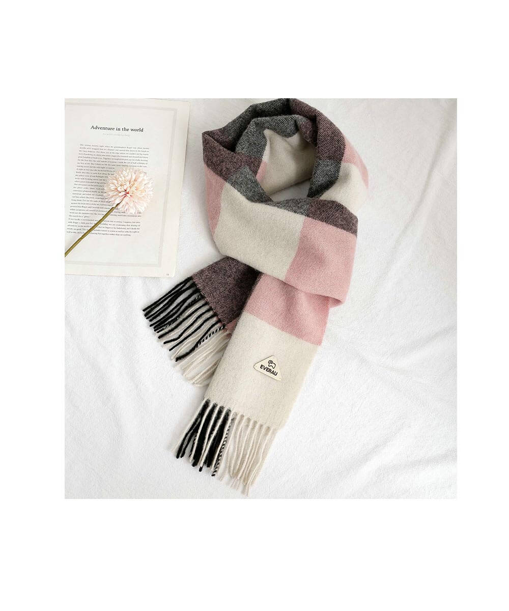 Wool Tartan Scarf - Warm Plaid Blanket Wrap for Women & Men - Soft Winter Fashion Accessory for Outdoor Activities, Travel & Cold Weather