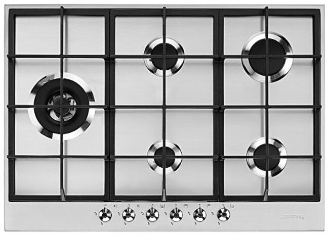 Smeg 72cm Classic Natural Gas Cooktop PX375LAU - 4 Burner Gas Stove with Cast Iron Grates for Professional Cooking | Perfect for Home Kitchens & Restaurant Use
