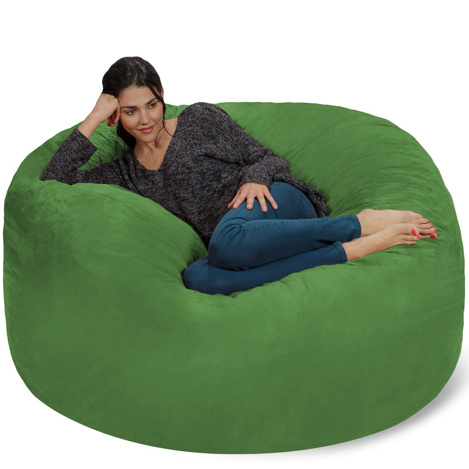 Chill Sack Giant 5ft Memory Foam Bean Bag Chair - Oversized Sofa with Soft Microfiber Cover in Paradise Green - Perfect for Living Rooms, Game Rooms & Dorm Relaxation