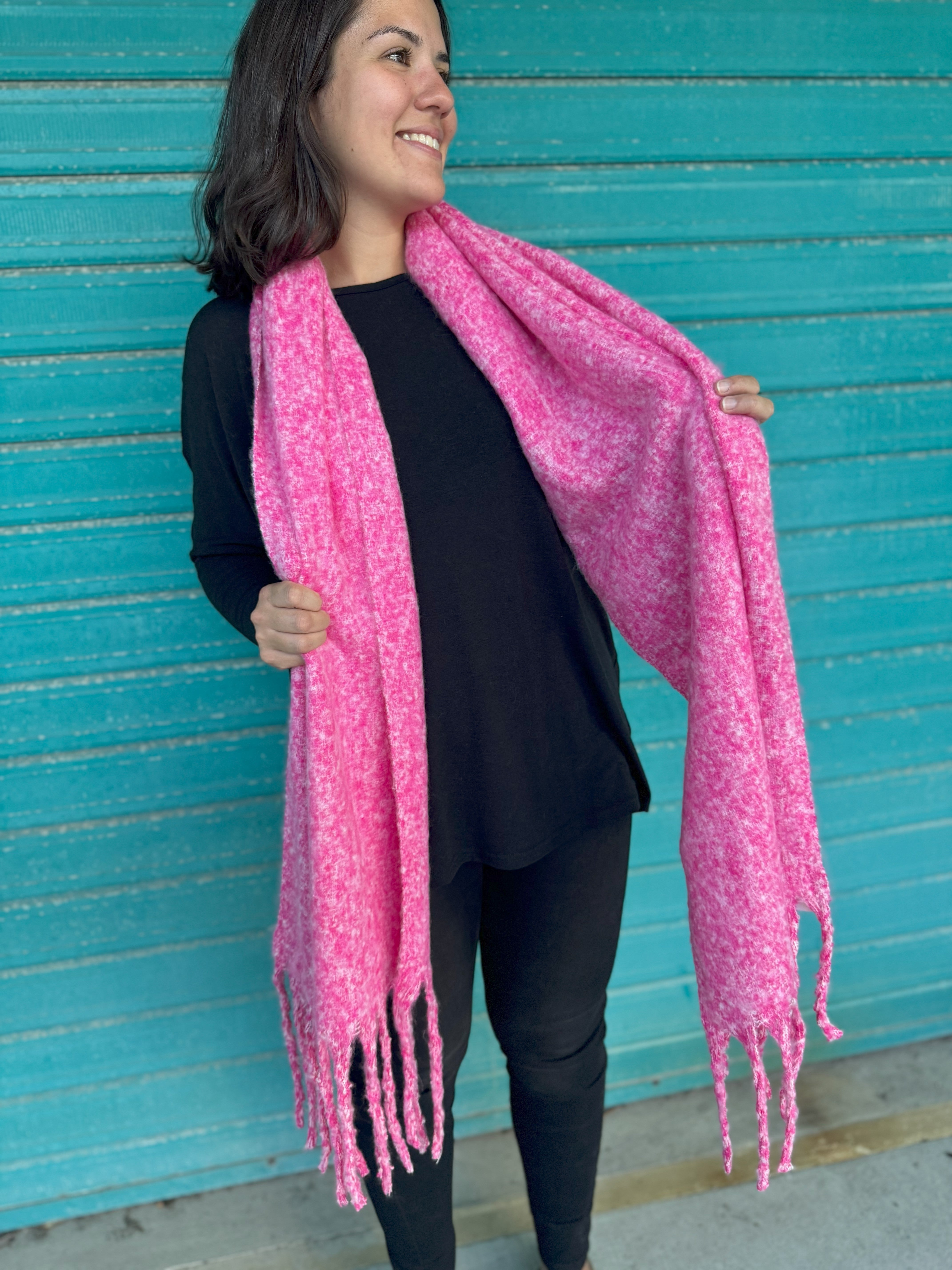 Stylish Hot Pink Molly Scarf for Women - Soft Winter Fashion Accessory - Perfect for Cold Weather, Office & Date Night Outfits