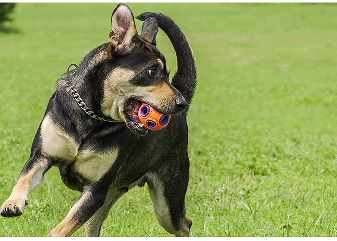 Durable 3-inch Rubber Dog Ball with Bell - Interactive Puzzle Toy for Aggressive Chewers, Cats & Pets | Indoor/Outdoor Play, Training & Mental Stimulation