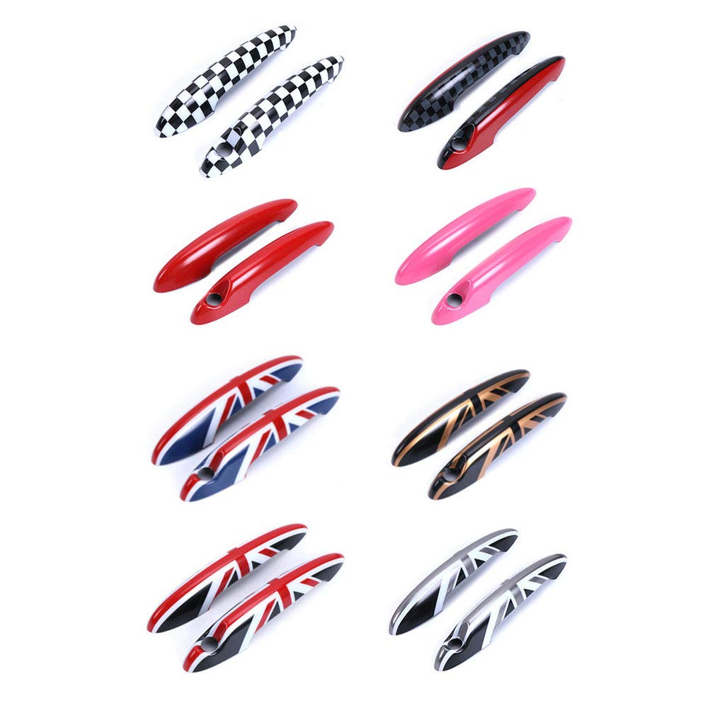Heinmo 2PCS Red Car Door Handle Covers for Cooper - Auto Styling Accessories for Protection & Decoration