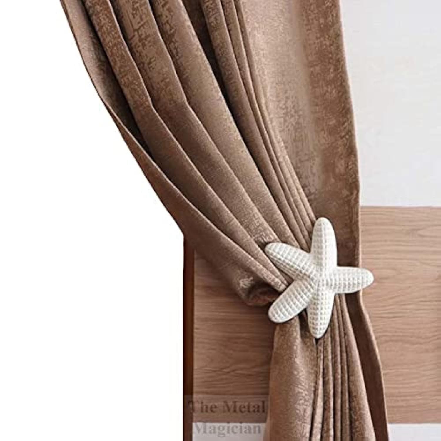 Premium Metal Nautical Starfish Curtain Tiebacks - Set of 4 for Windows, Drapes & Home Decor | Elegant Holdbacks for Bedroom, Living Room & Office | Coastal & Beach House Style