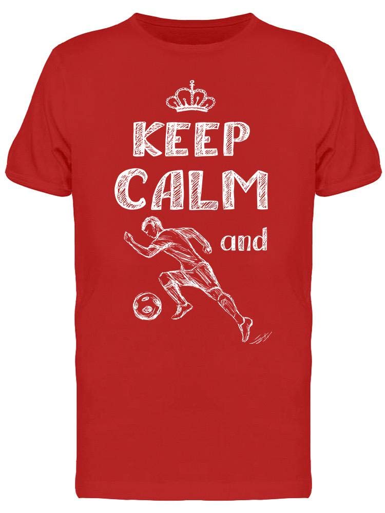 Smartprints Keep Calm and Play Soccer T-Shirt for Men - Comfortable Cotton Tee for Soccer Fans, Casual Wear & Game Day Outfits