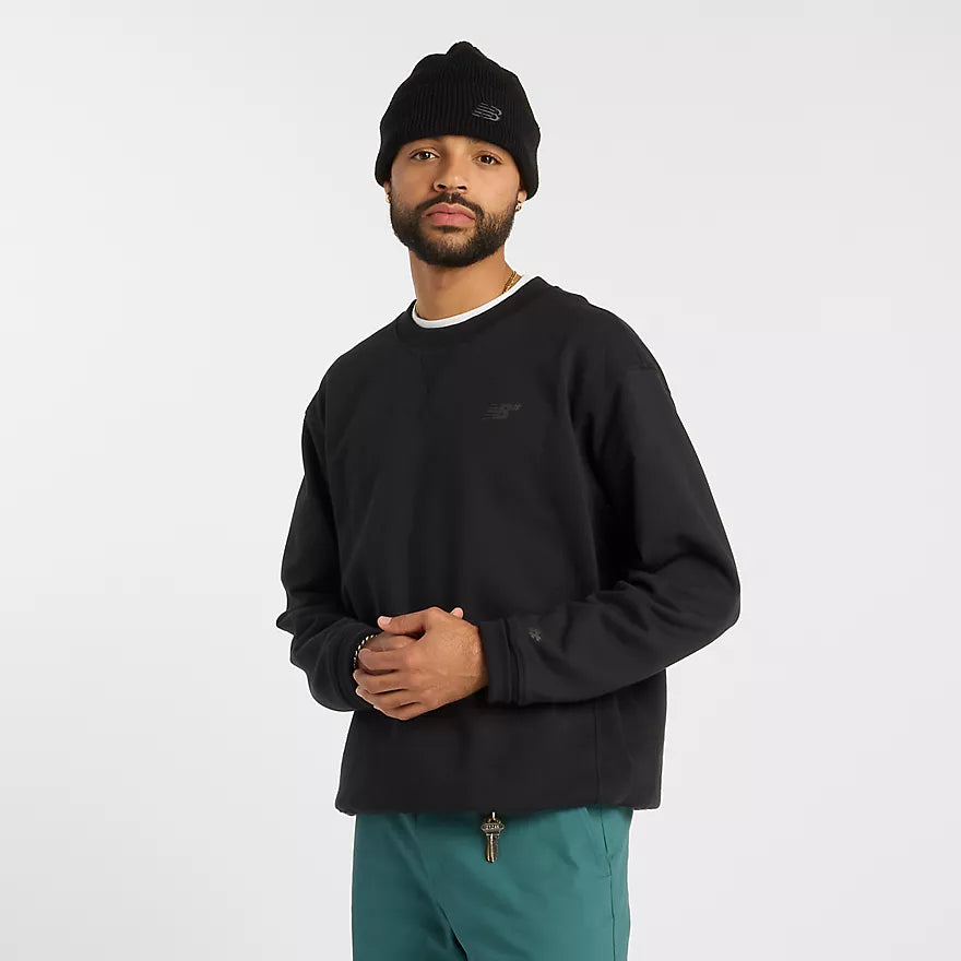 New Balance Athletics French Terry Crew Sweatshirt for Men - Comfortable Casual Pullover for Gym, Running & Everyday Wear