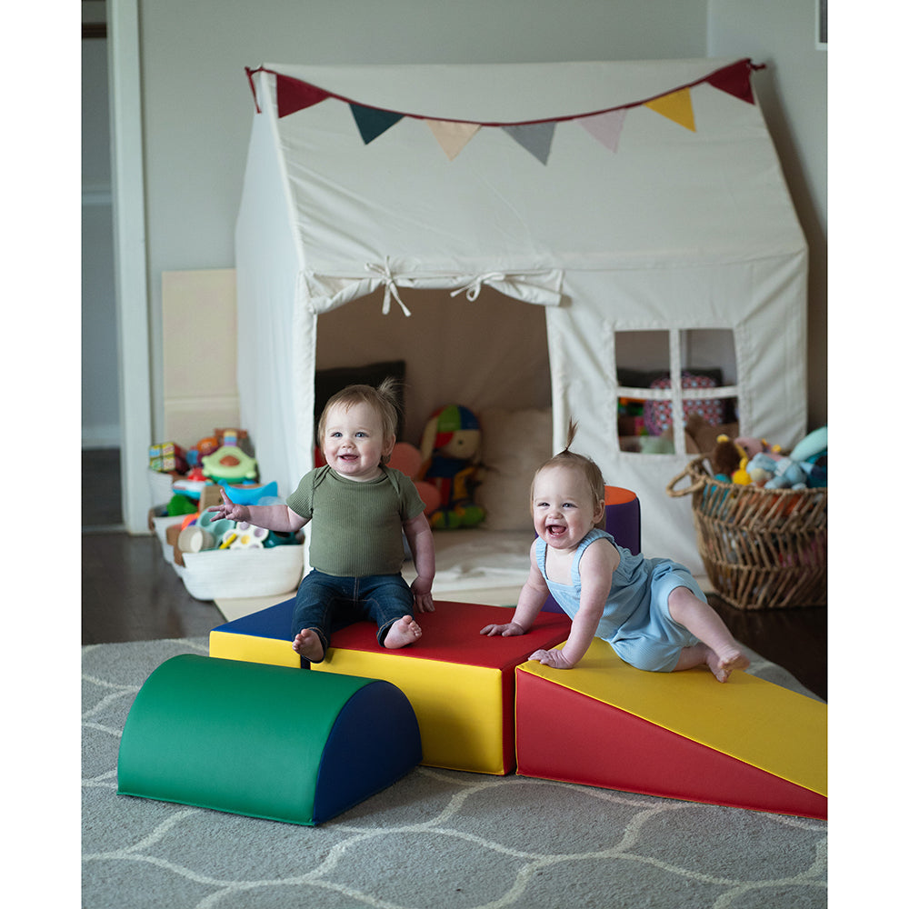 5-Piece Lightweight Vinyl Soft Play Mats for Toddlers - Safe Floor Cushion for Crawling, Learning & Playtime - Perfect for Nursery, Daycare & Playroom